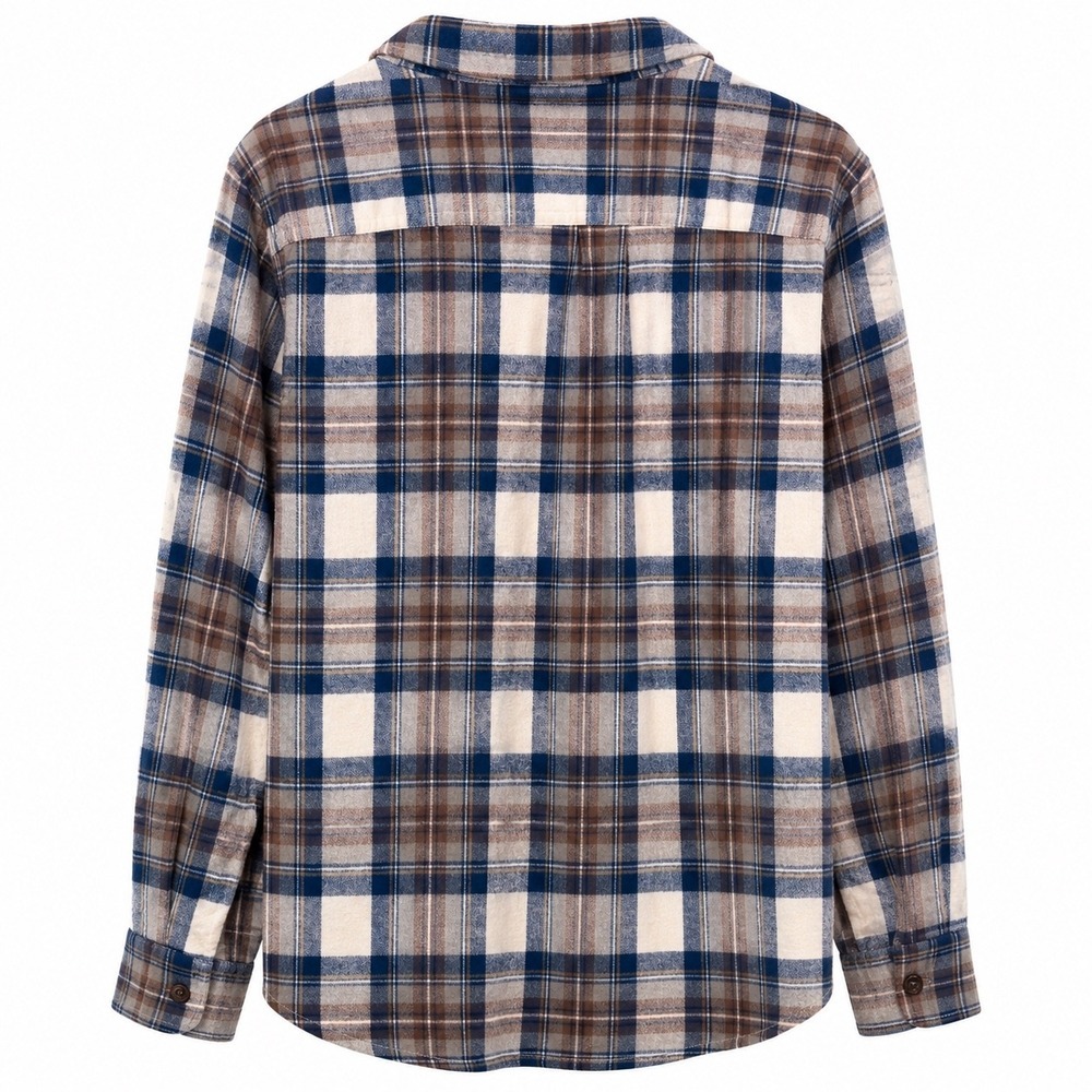 LL Bean Plaid Flannel Shirt Mens Medium Traditional Fit Cotton Outdoor - Picture 3 of 3